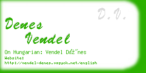 denes vendel business card